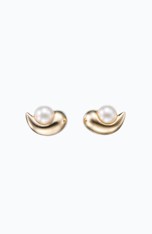 Wave And Pearl Earrings